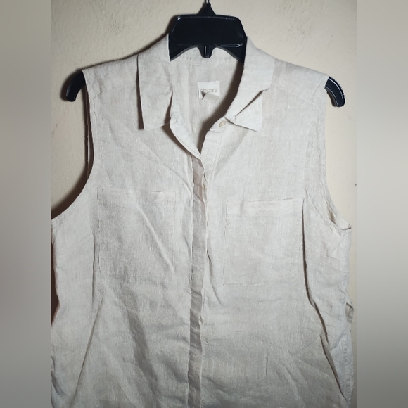 Chicos Linen Tunic Top Lagenlook Minimalist Boho Long Tunic - Picture 8 of 16